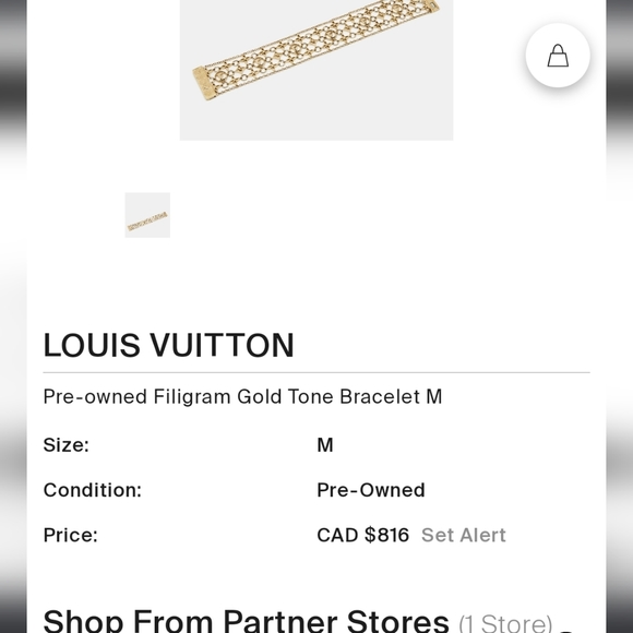 Filigram Gold Tone Bracelet Size Small - Picture 5 of 7